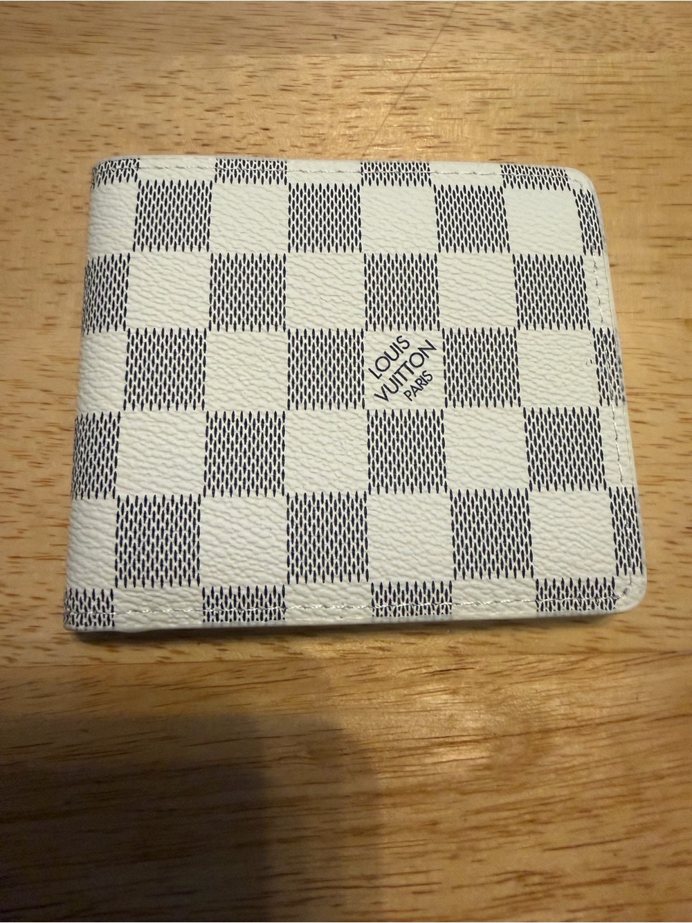 Men’s  White Checkered Card Wallet